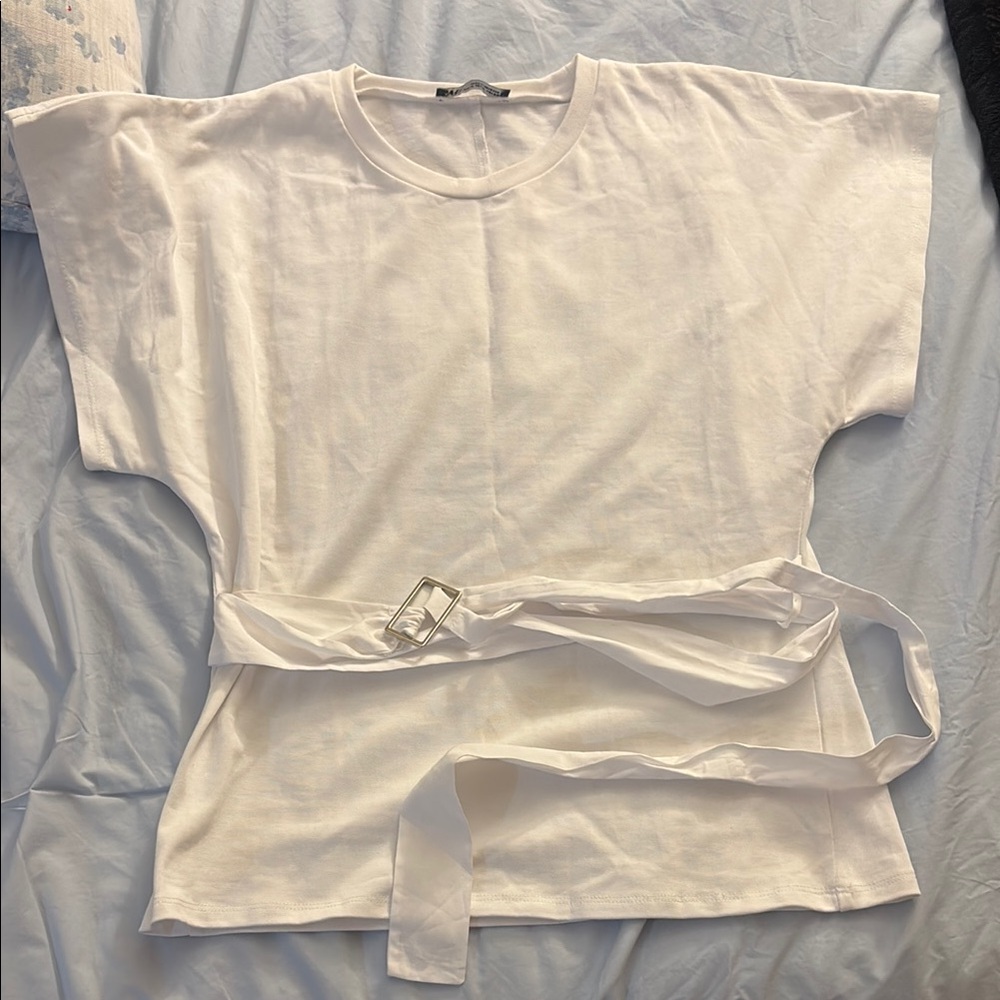 White Belted Top
